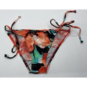 Lililane String Bikini Bottom Womens Size Small Floral Hawaiian Tropical